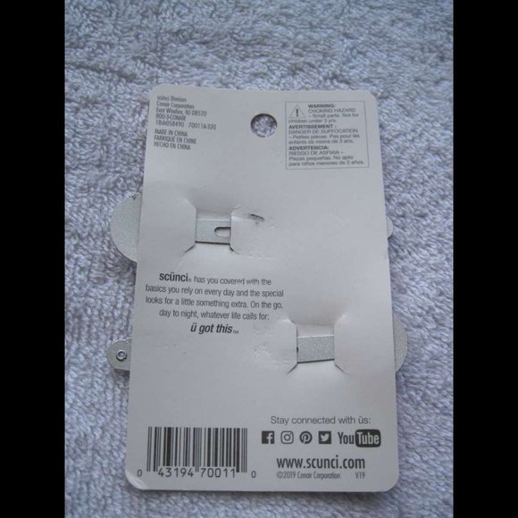 2 Scunci Large 3" Metal Glitter Snap Contour Hair Clips Conair Silver Gold Pink - Picture 10 of 11